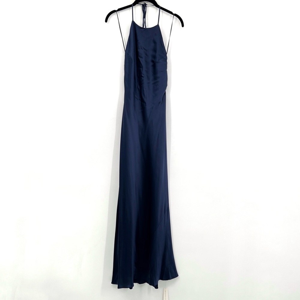 Reformation NEW Navy Backless Dress Jeany Blue Small Petite SP - Picture 3 of 10